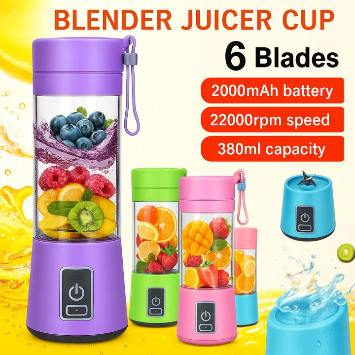 USB Rechargeable 6 Blades Portable  Juicer Blender