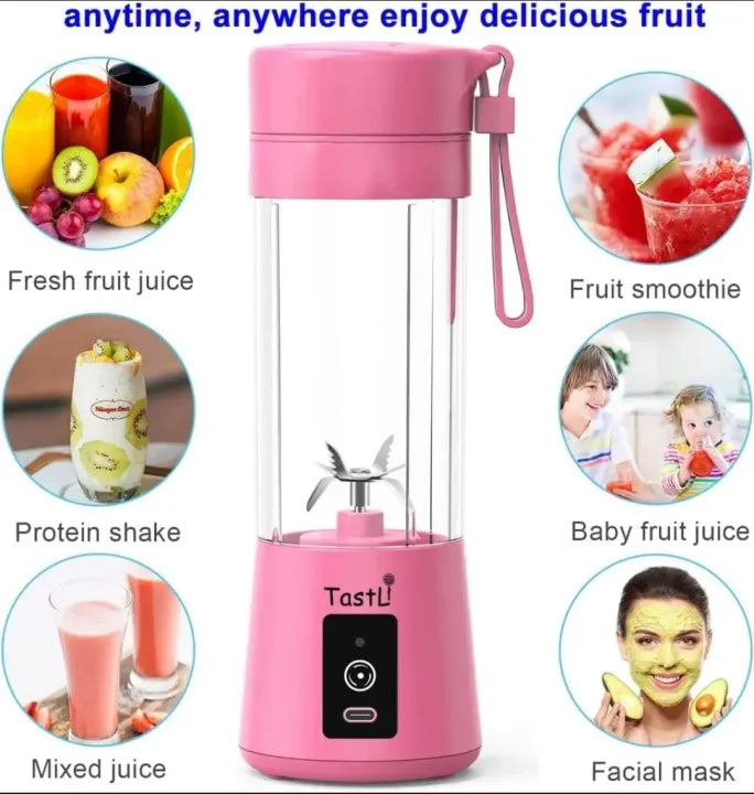 USB Rechargeable 6 Blades Portable  Juicer Blender