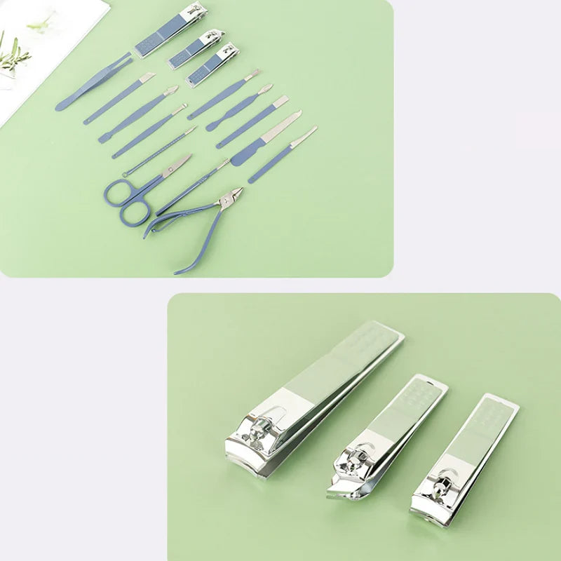 Nail Clipper Manicure Pedicure Set With Leather Case (Premium Quality)