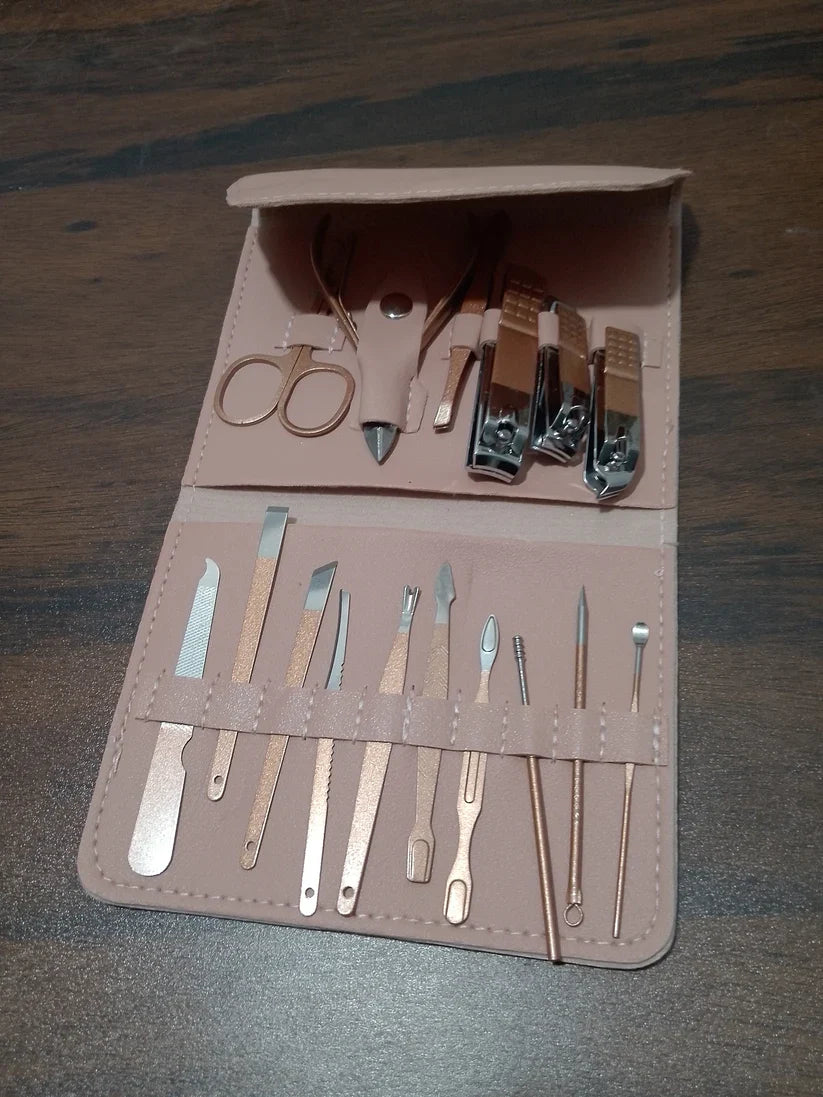 Nail Clipper Manicure Pedicure Set With Leather Case (Premium Quality)